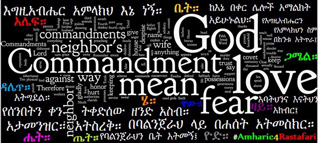 Ten Commandments-Amharic Word Art