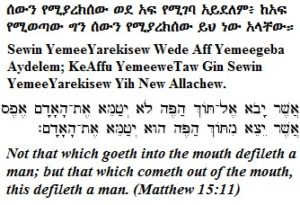 Handwashing Blessing Amharic and Hebrew Matthew 15_11