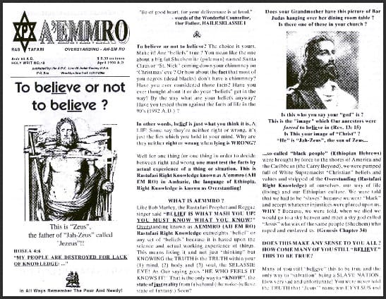 A’EMMRO | Rastafari Study Tracts #19 | To believe or not to believe?