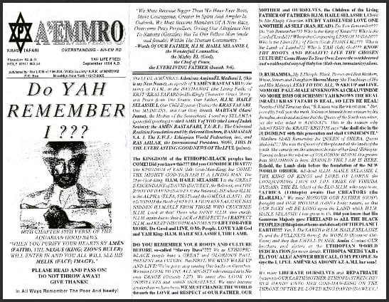 A’EMMRO | Rastafari Study Tracts #24 | Do YAH REMEMBER I???