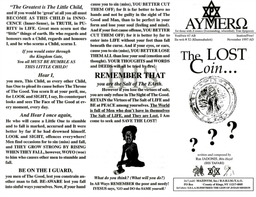 AYMERO | Rastafari Study Tracts #52 | The LOST Coin…