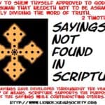 Sayings Not Found in Scripture