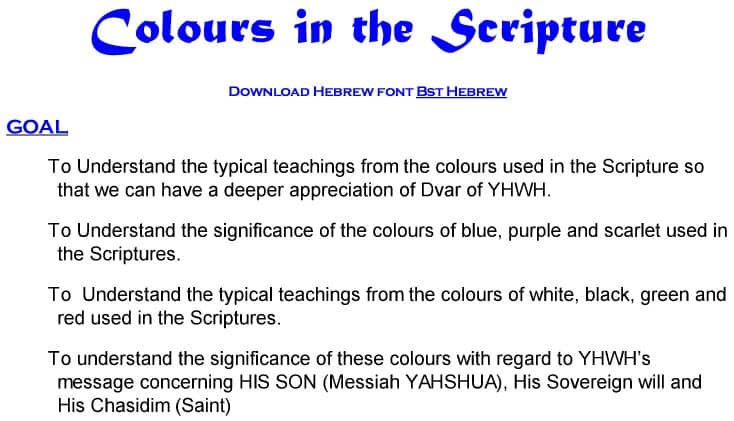Colours in the Scripture