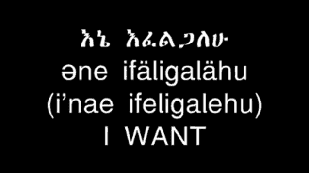 Learn Amharic Personal Pronouns Use With Verb - To Want - Pt 3