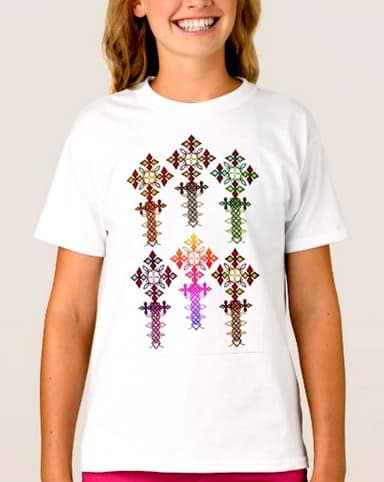 Ethiopian Cross T-Shirt - Girls