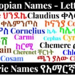 Ethiopian Names - Letter C - Amharic Names የአማርኛ ስሞች