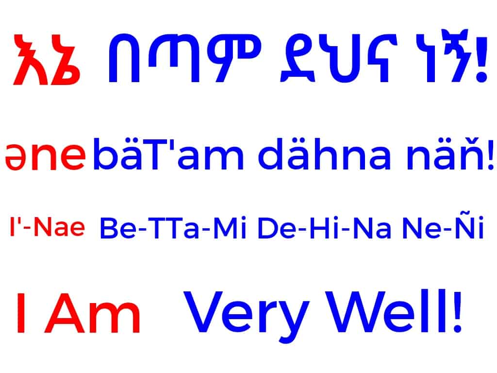 I am very well Amharic