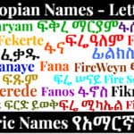 Ethiopian Names - Letter F - Amharic Names የአማርኛ ስሞች