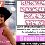 Free PDF | Selassie's Message to Negro Americans - Ebony Magazine, December 1963