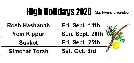 High Holidays 5787 Dates